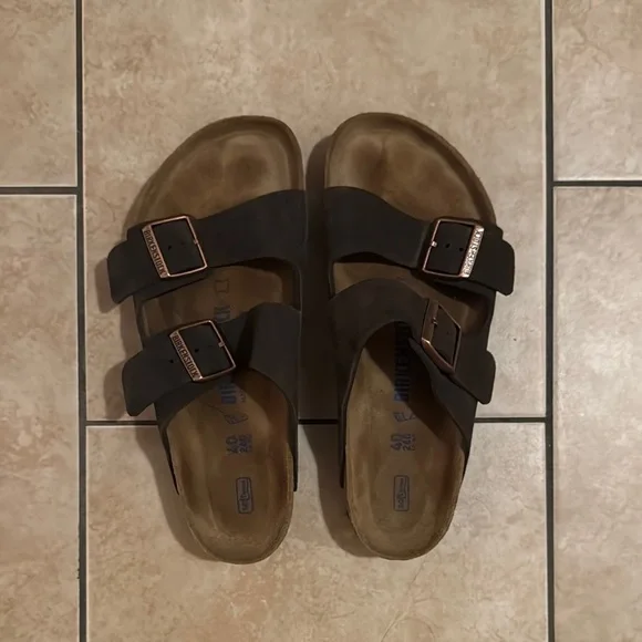 Brown Double Strap Sandals - Picture 1 of 5